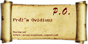 Prém Ovidiusz névjegykártya